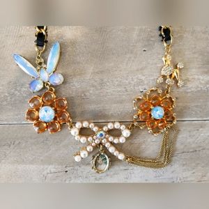 Vintage Betsey Johnson ballerina necklace with poodle and butterfly 🐩